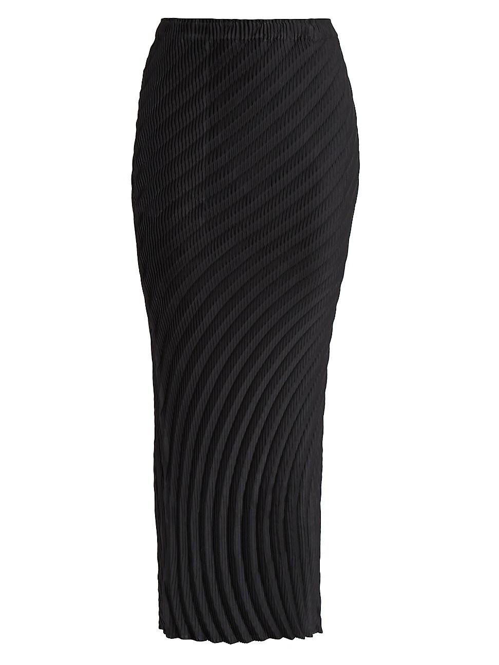 Womens Nuance Pleats Solid Maxi Skirt Product Image