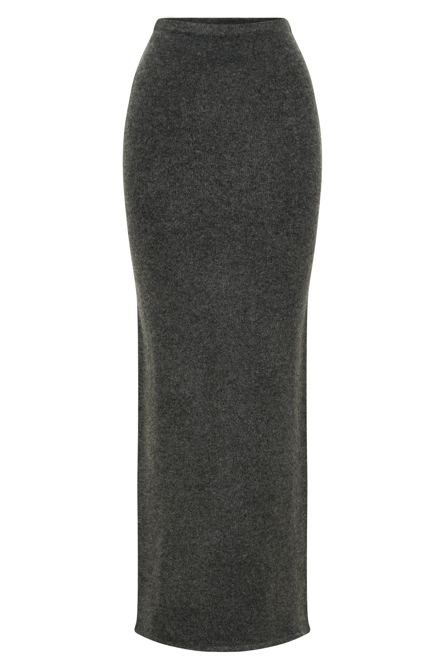 Elise Knit Maxi Skirt - Charcoal Marle Product Image
