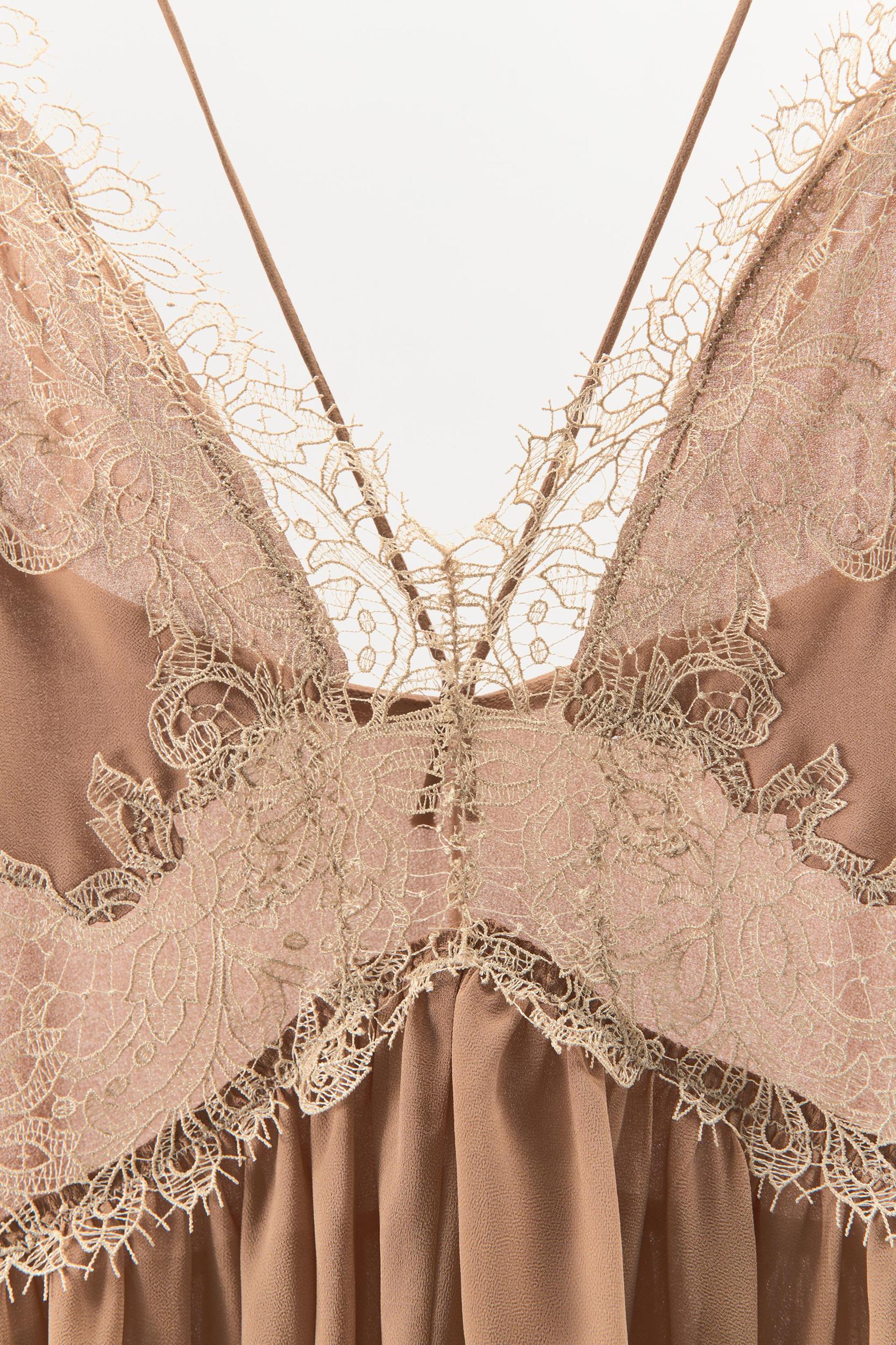 ASYMMETRIC LACE RUFFLE DRESS Product Image