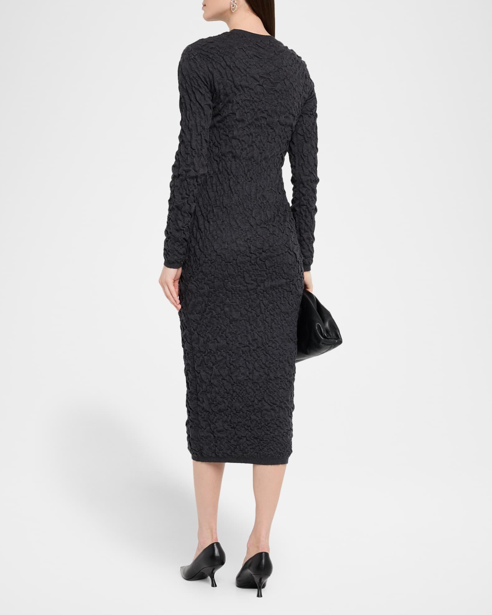 Bodycon Crinkled Knit Midi Dress Product Image