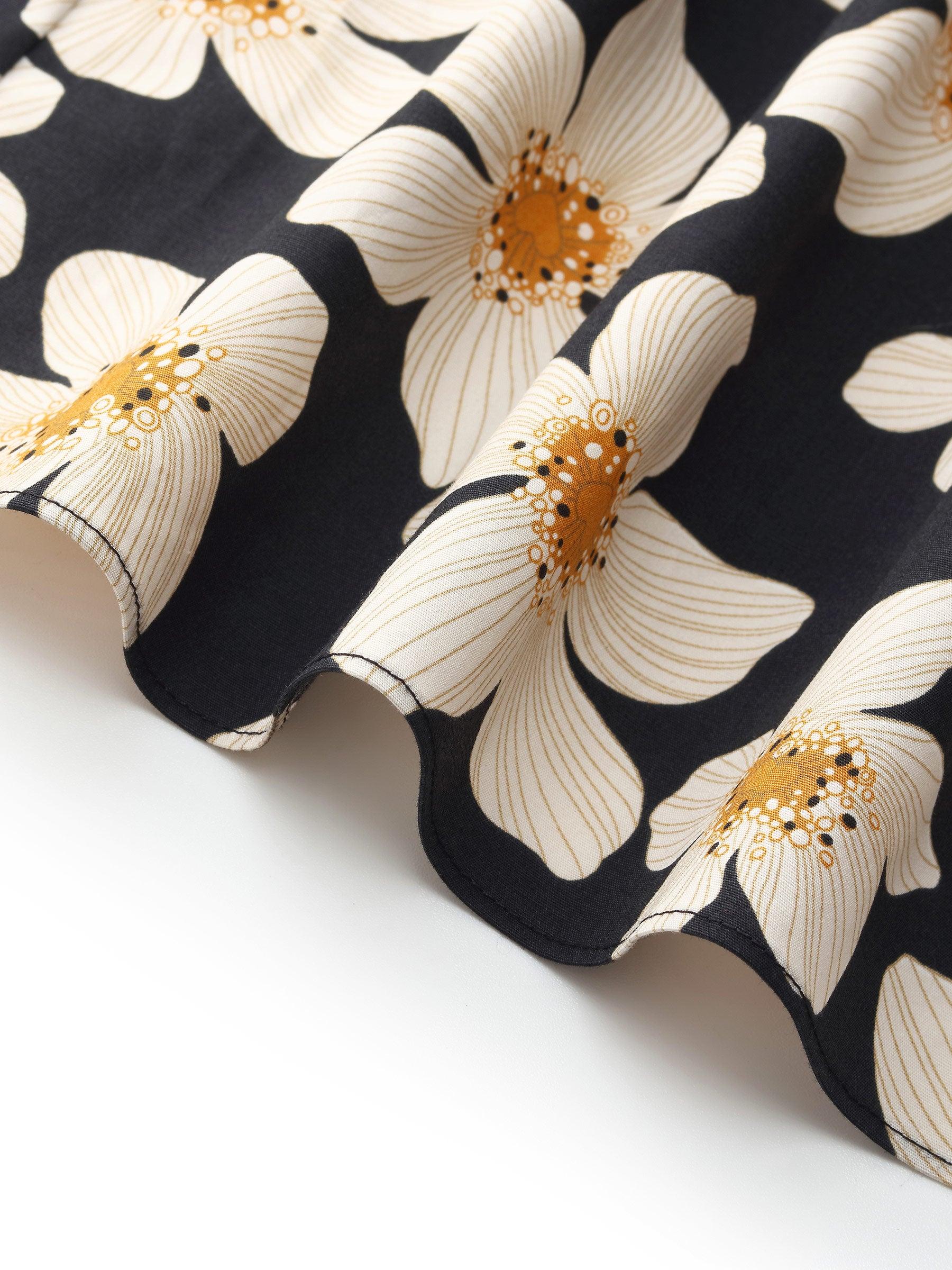 Cotton Stretch Floral Print Women Smocked Maxi Dress Product Image