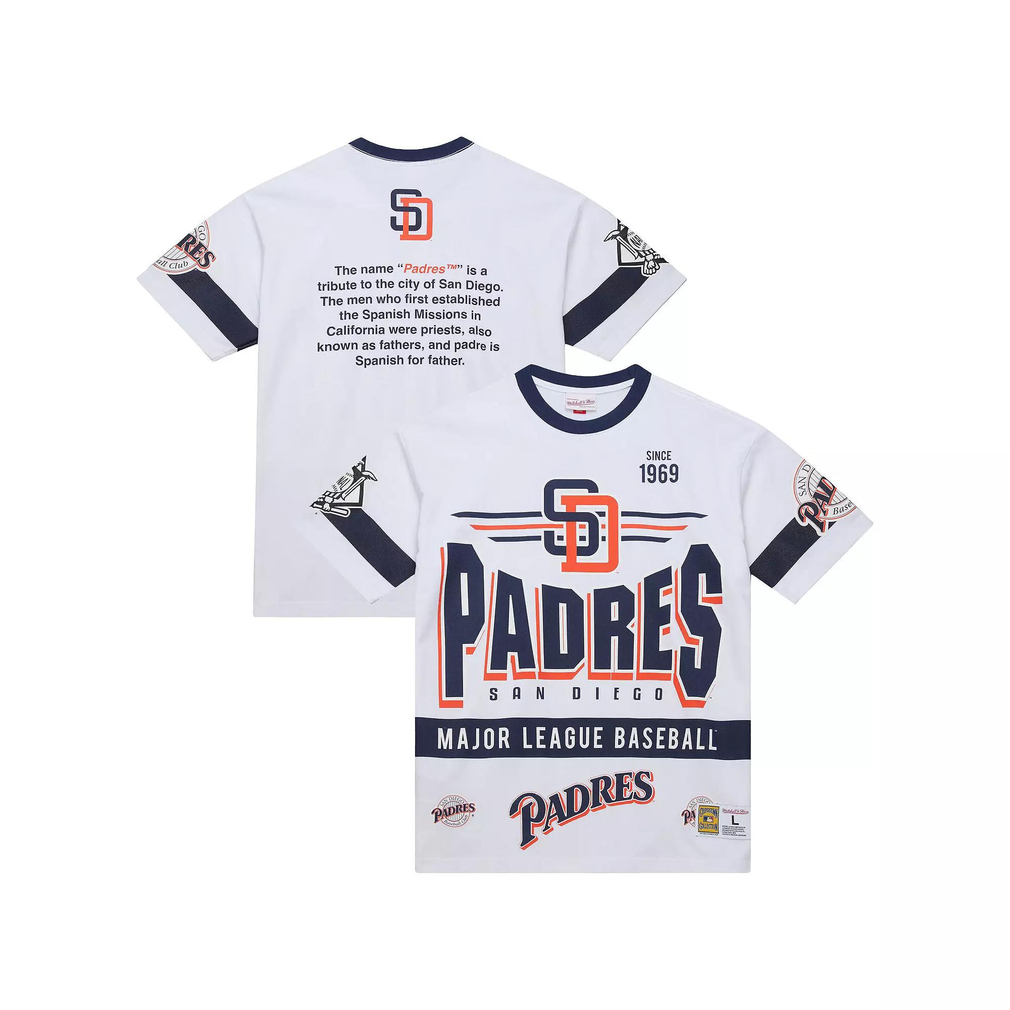Men's Mitchell & Ness White San Diego Padres Cooperstown Collection Team Origins Premium T-Shirt,  Product Image