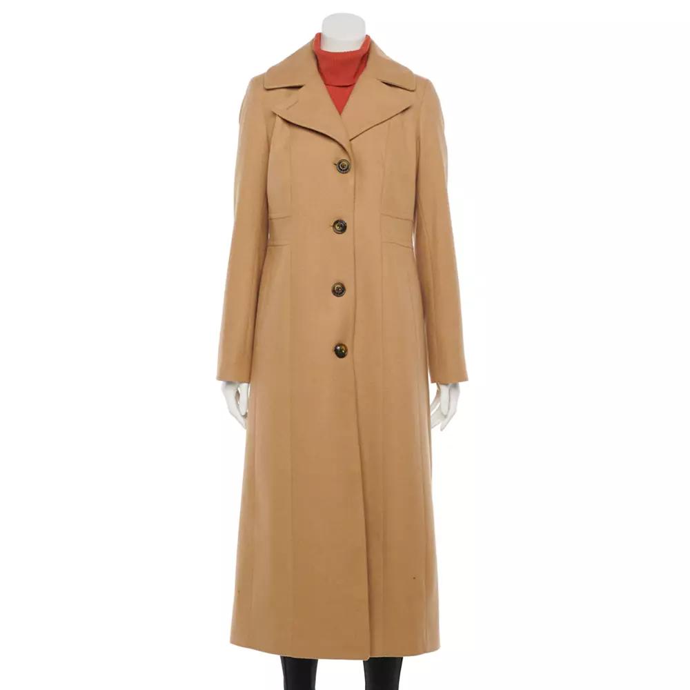 Women's TOWER by London Fog Long Wool-Blend Coat, Size: XXL, Camel Product Image