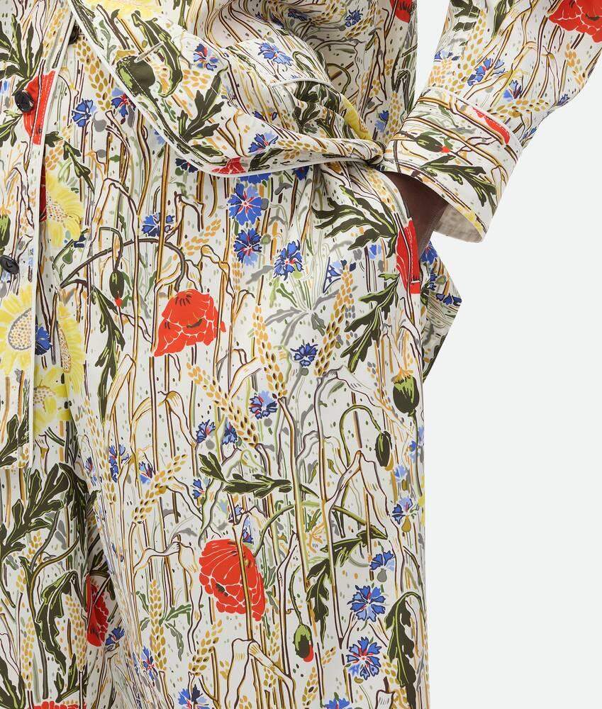 Women's Flower Viscose And Silk Pyjama Set  in Chalk/hibiscus/khaki Product Image