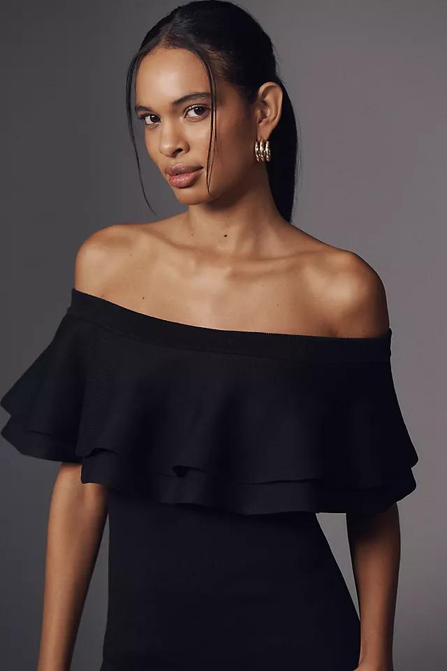 Endless Rose Off-The-Shoulder Ruffle Crepe Midi Dress Product Image