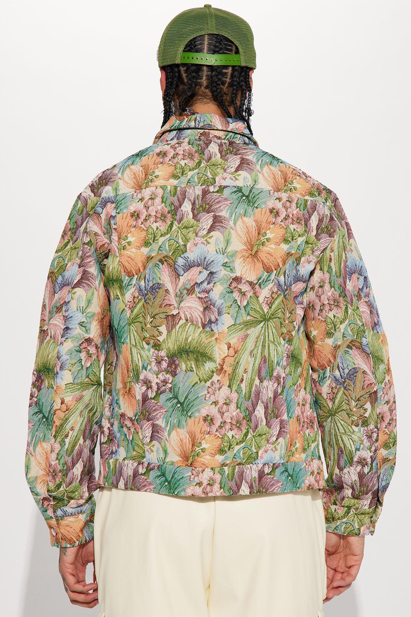 All You Need Is Tapestry Trucker Jacket - Green/combo Product Image