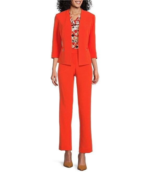 Kasper Printed Jersey Cowl Neck Cap Sleeve Top Product Image