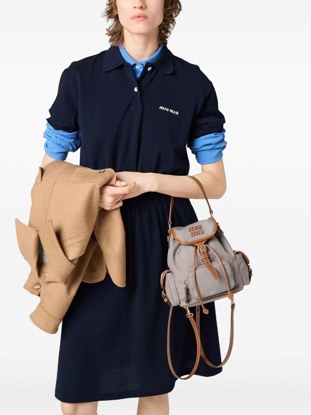 leather-trimmed canvas backpack Product Image