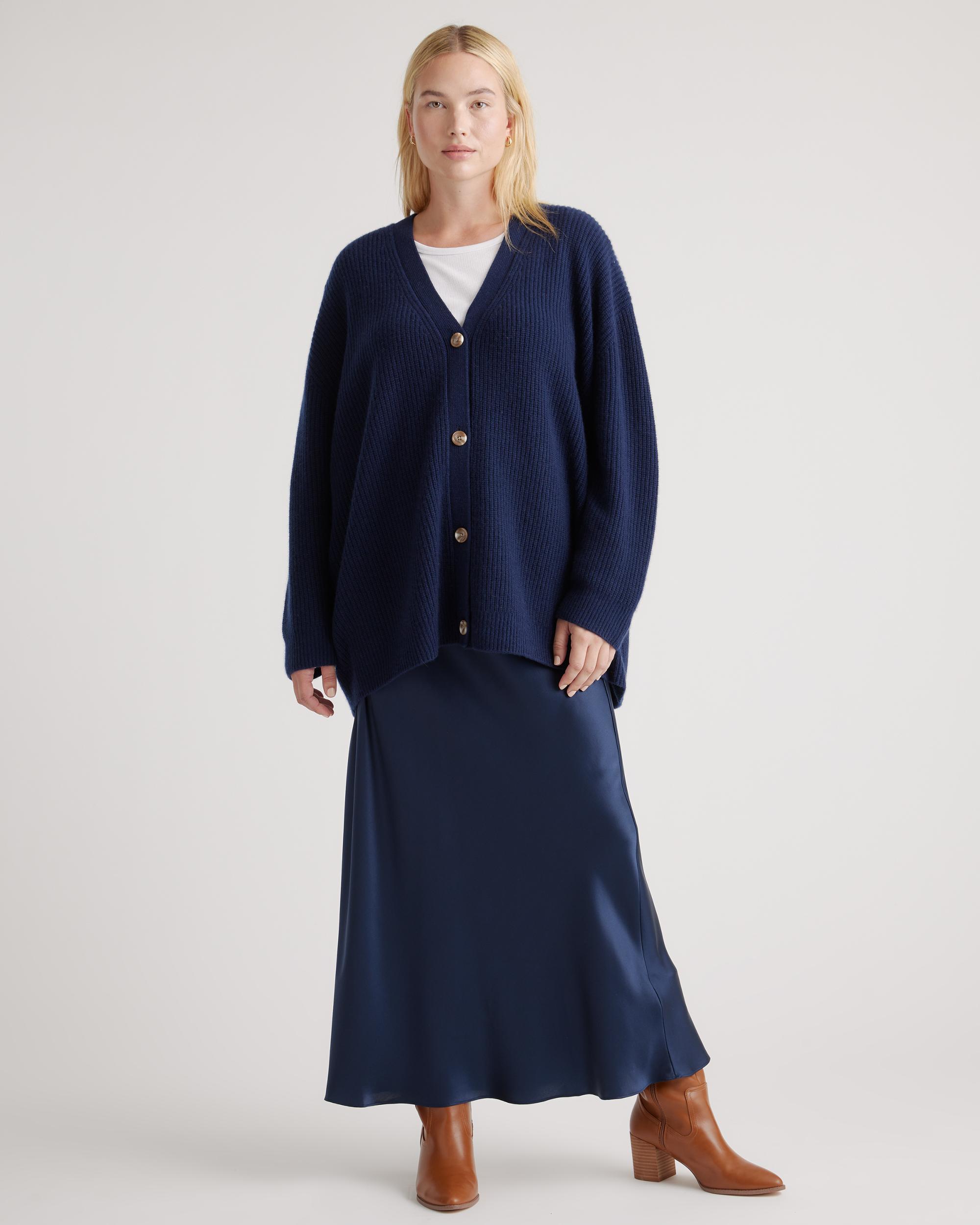 Quince | Women's Mongolian Spring Cashmere OverSized Boyfriend Cardigan Sweater Product Image