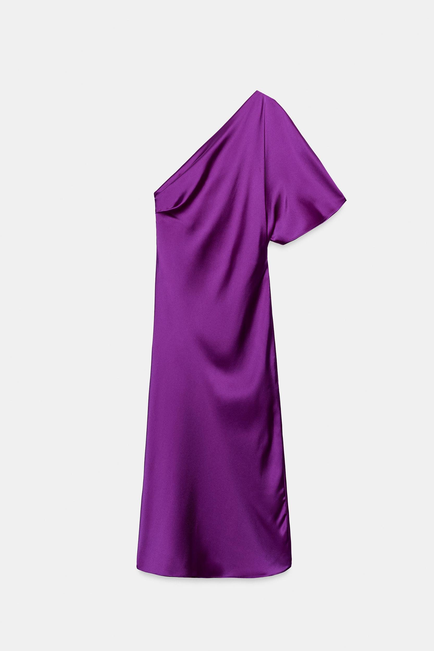 ASYMMETRIC SATIN MIDI DRESS Product Image