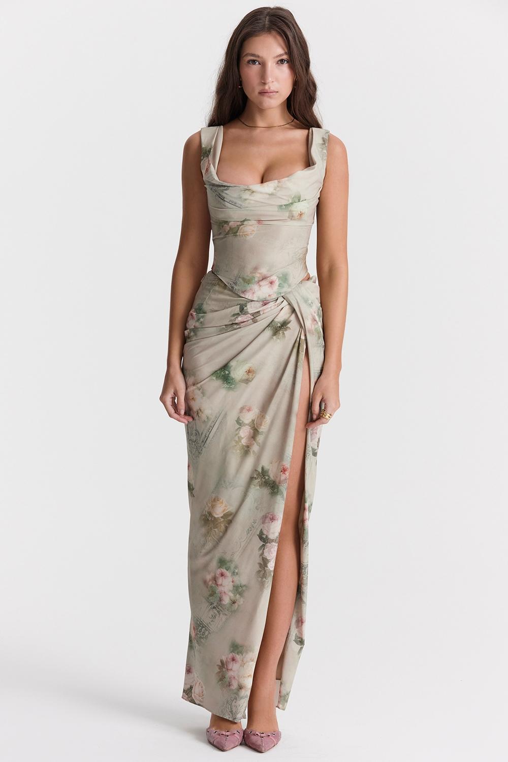 Vesper  vintage floral maxi skirt Product Image