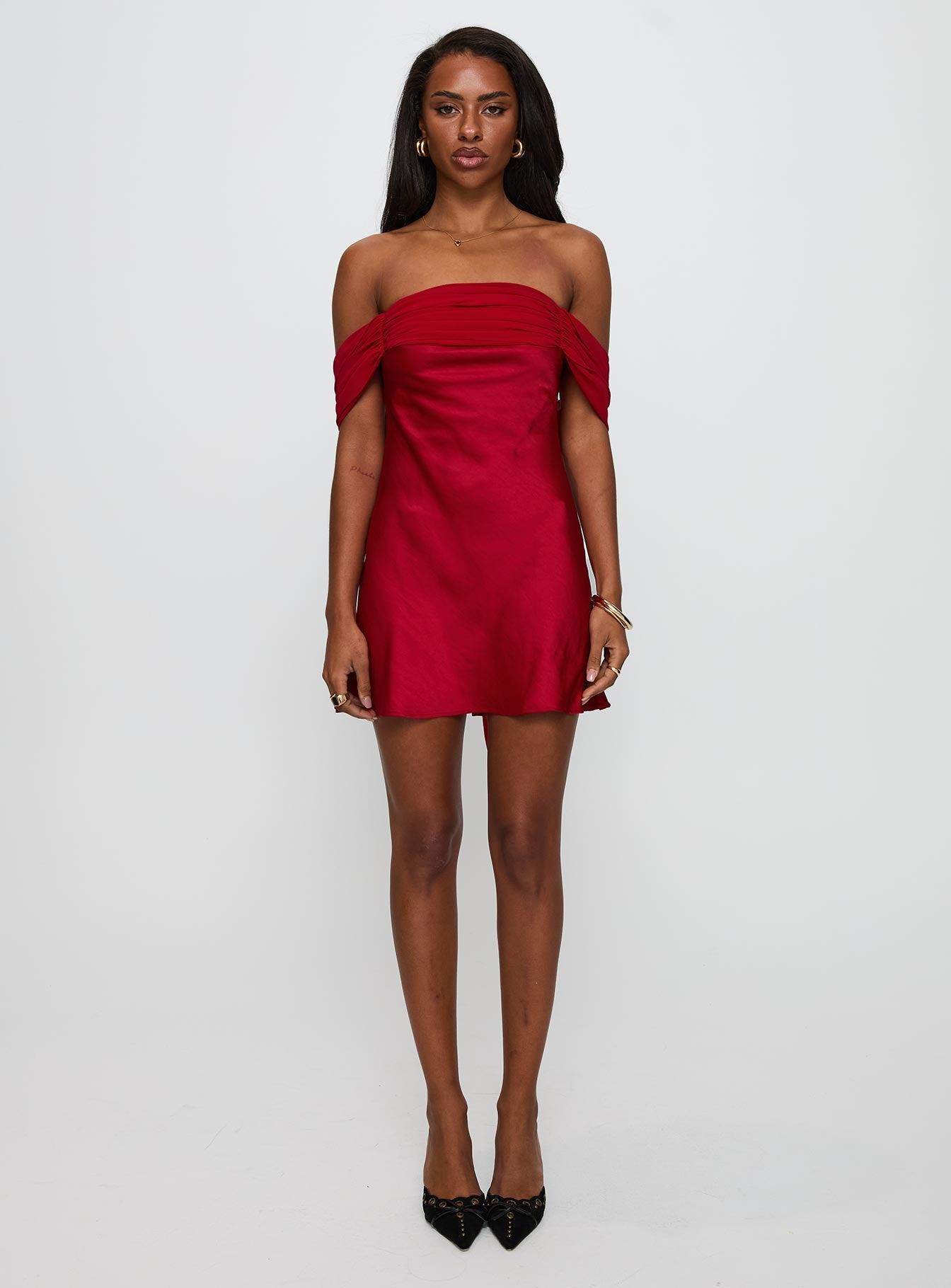 Adoration Mini Dress Red Product Image
