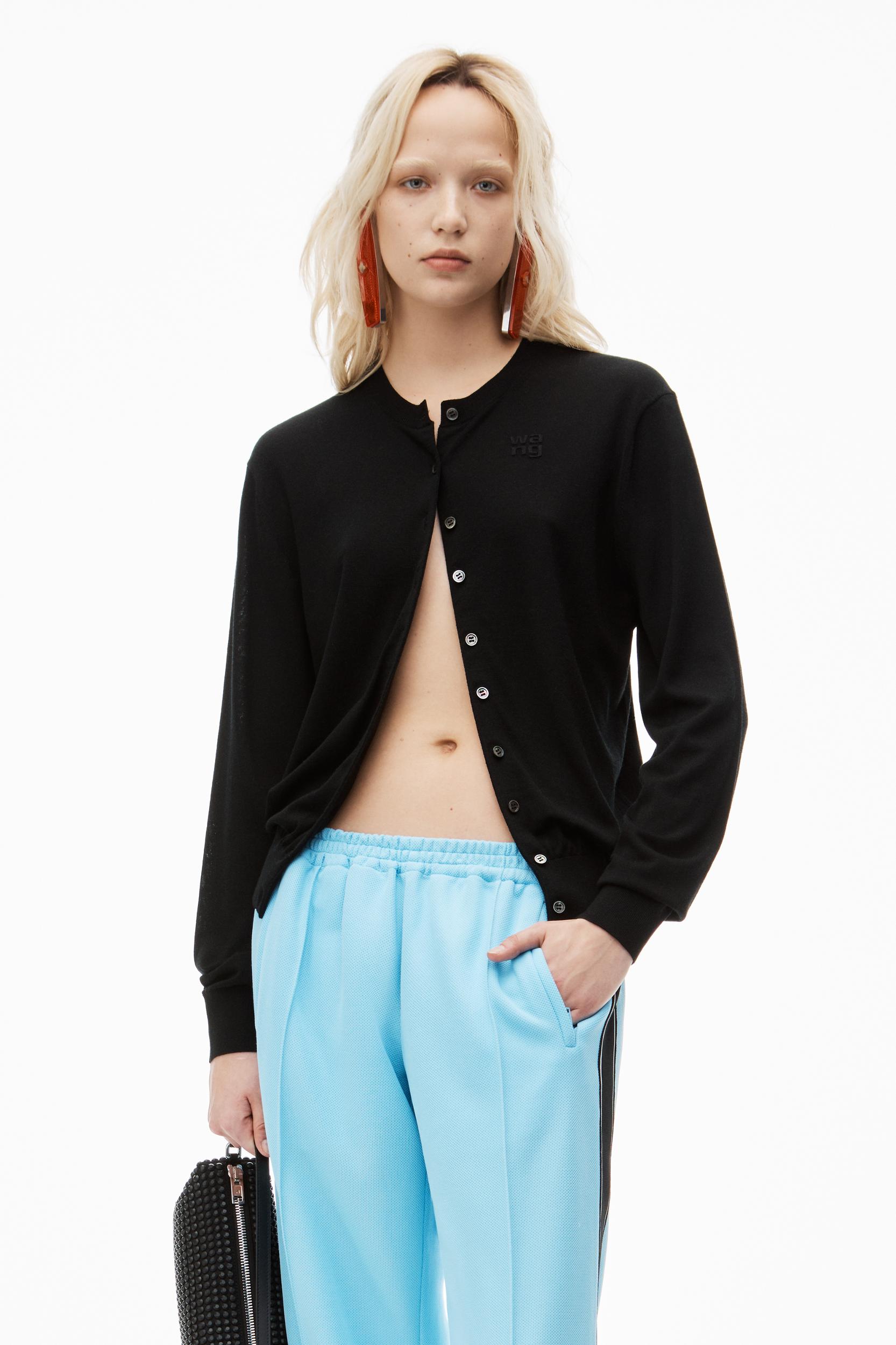 Logo-embossed Cardigan In Superfine Merino Wool Product Image