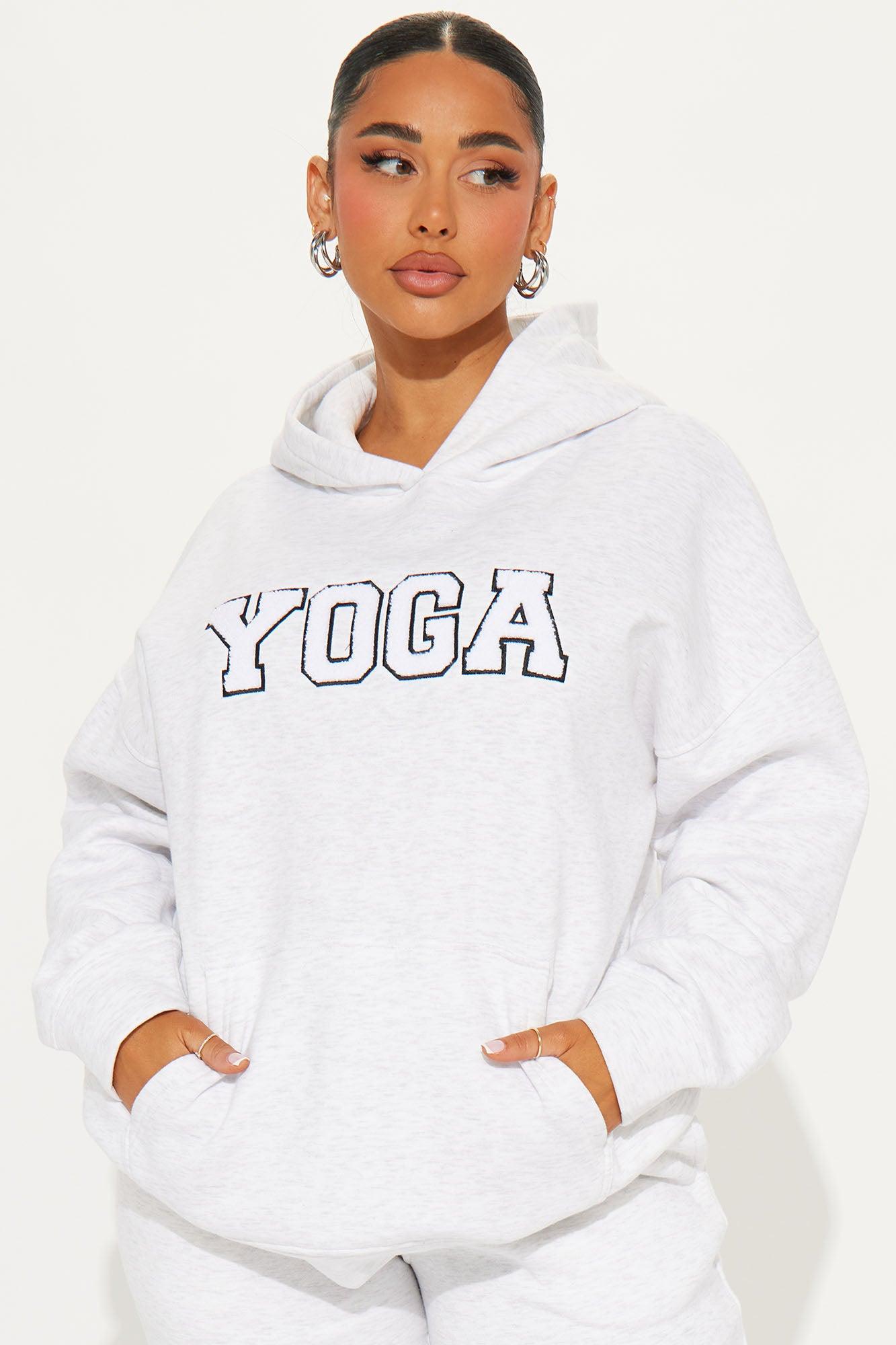 Yoga Fleece Sweatsuit Set - Heather Grey Product Image