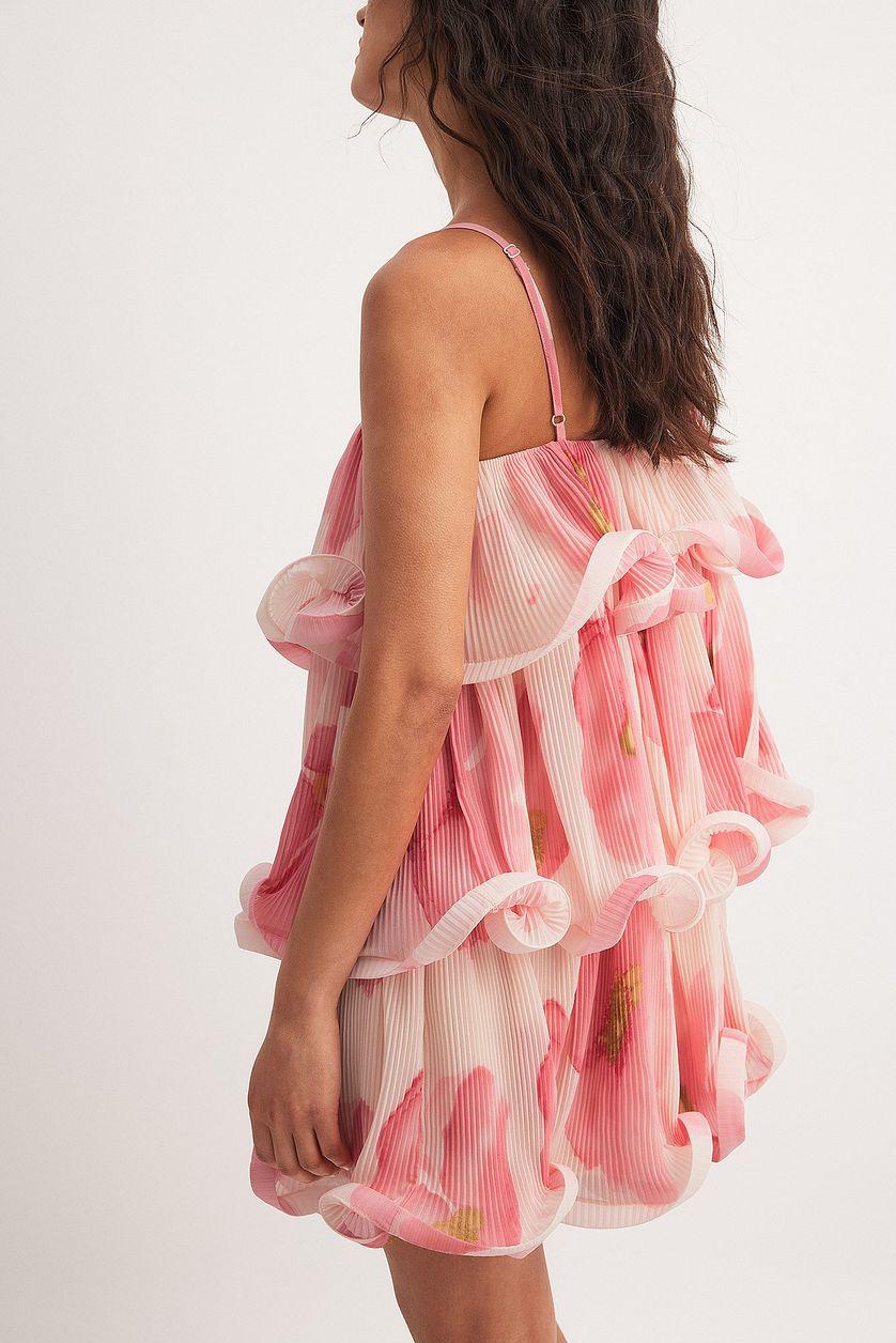 Printed Flounce Mini Dress Product Image