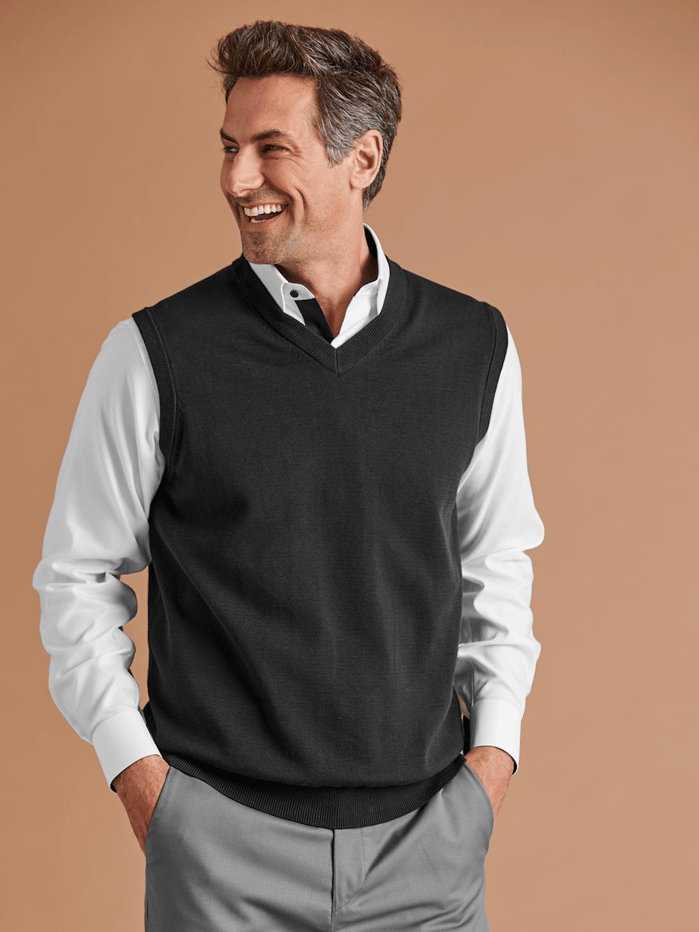 Supima Cotton Vest - Black Product Image