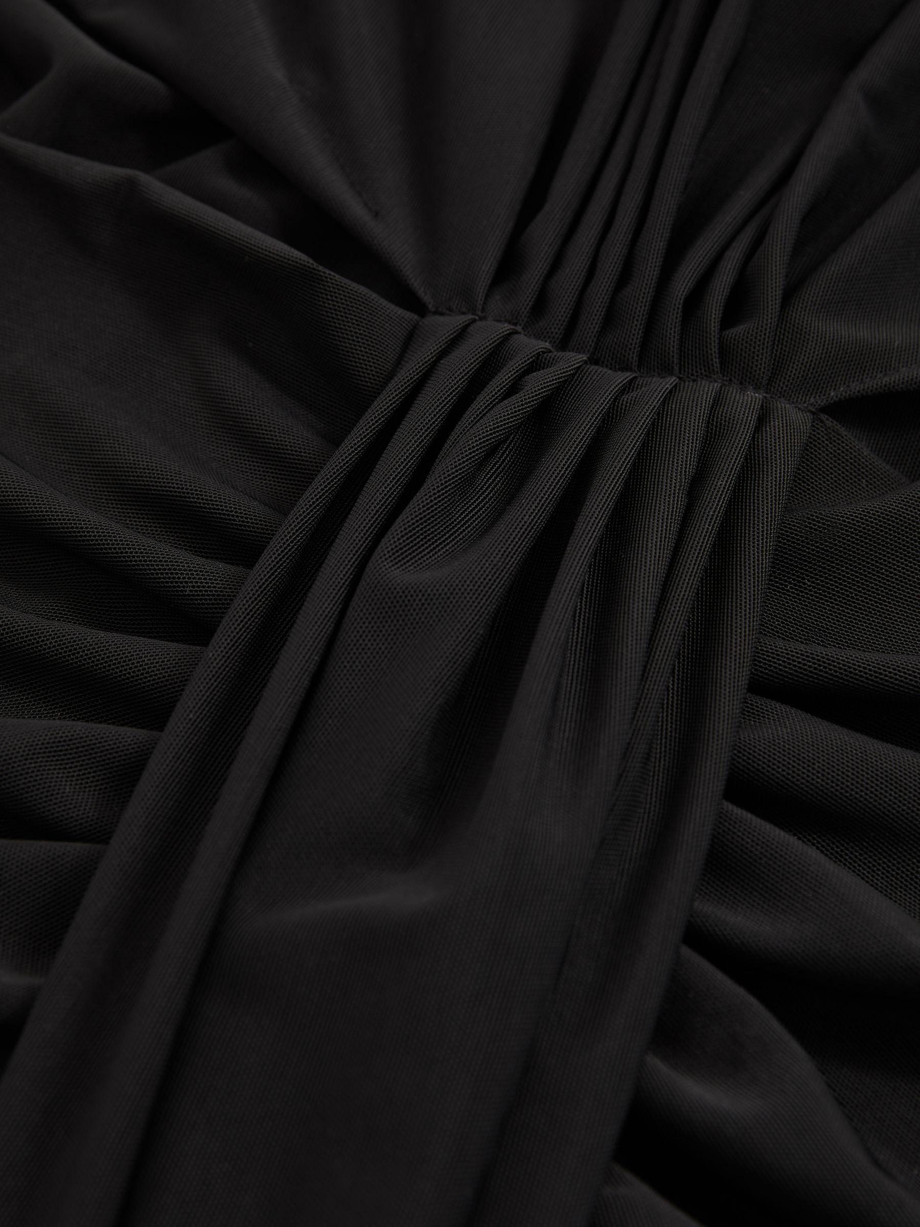 Sheer Ruched Maxi Dress in Black Product Image