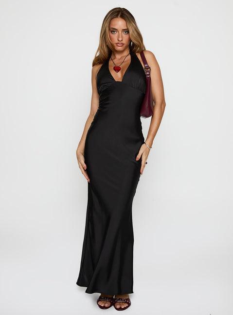 Gloriana Halter Maxi Dress Black Product Image