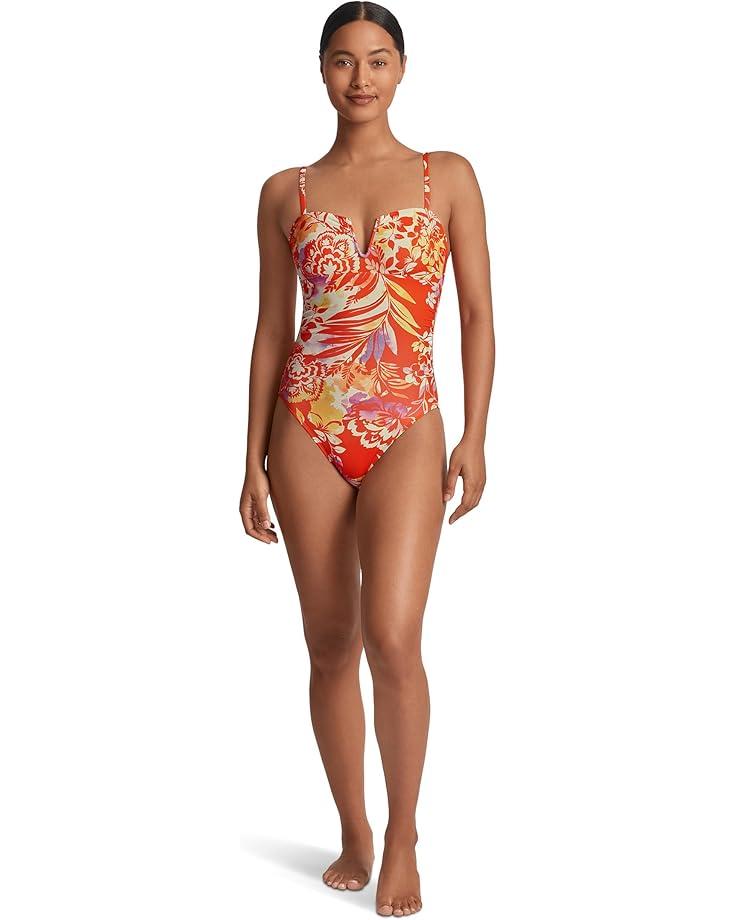 Beach Club Solid Macrame Ring High Neck One-Piece Product Image