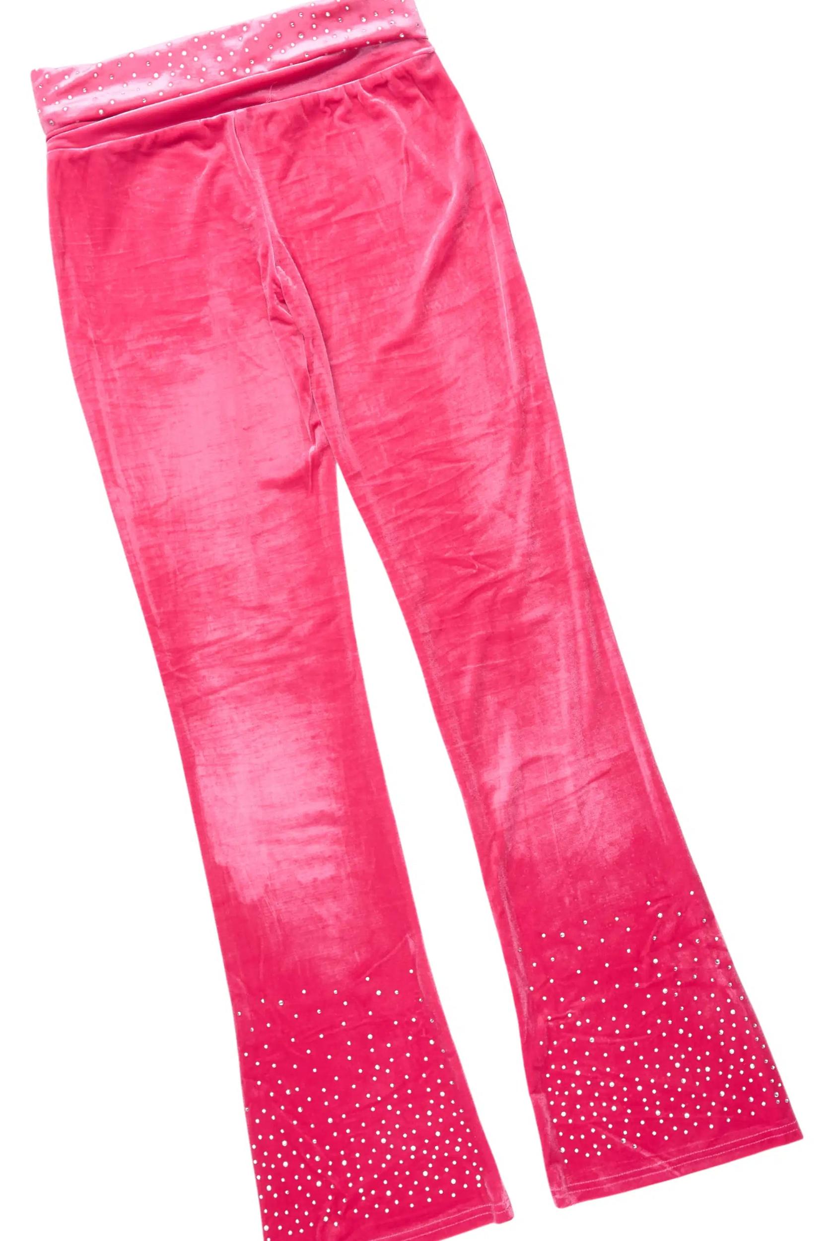 Rachell Hot Pink Rhinestone Velour Stacked Track Set Female Product Image