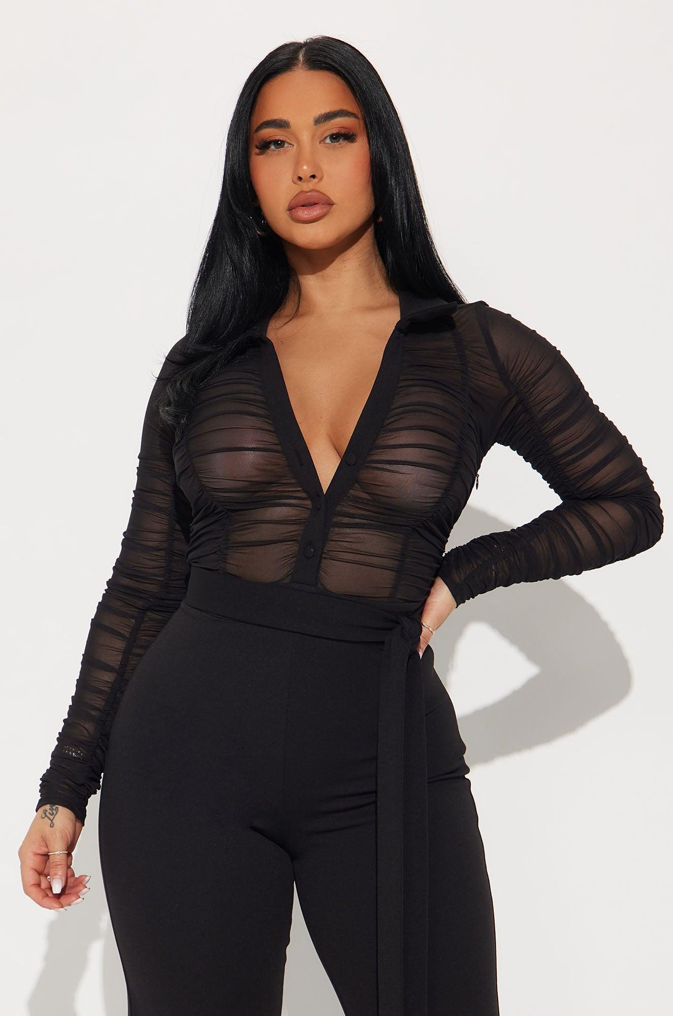 Very Classy Ruched Jumpsuit - Black Product Image