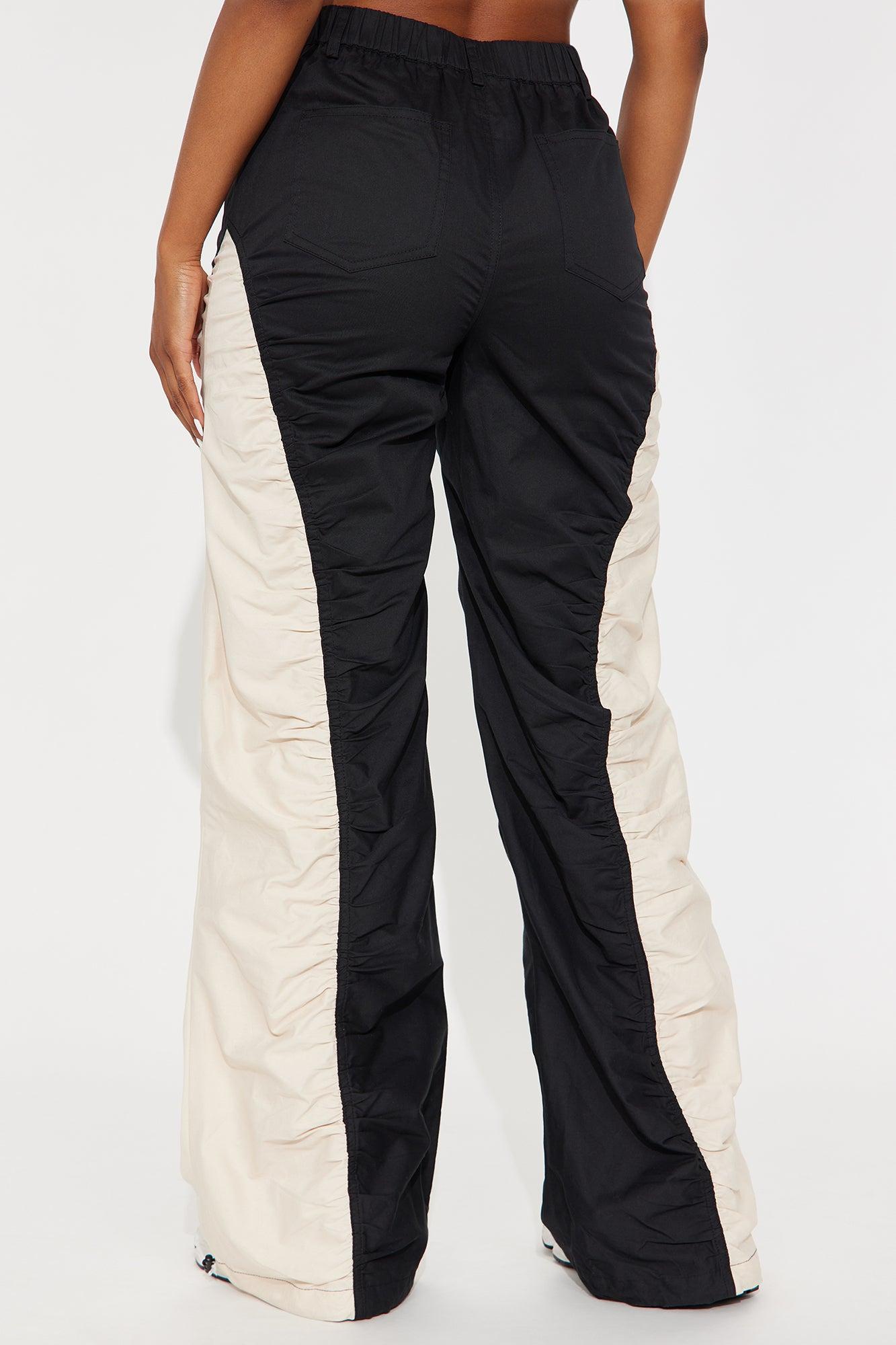 Sarah Wide Leg Colorblock Pants 33 - Black/combo Female Product Image