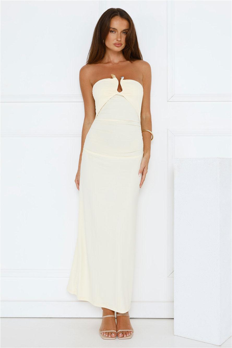 Heat Edit Strapless Maxi Dress Yellow Product Image