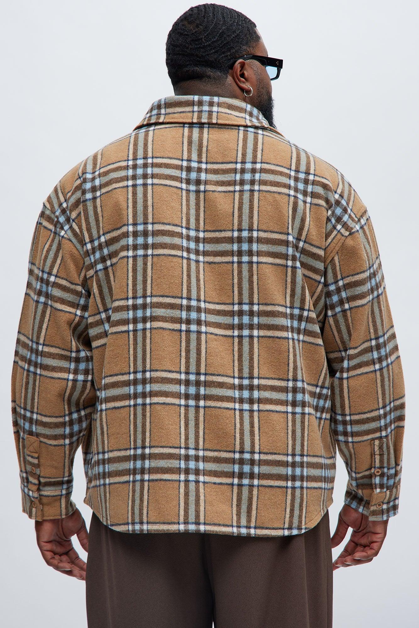 Come See Me Plaid Shacket - Beige Product Image