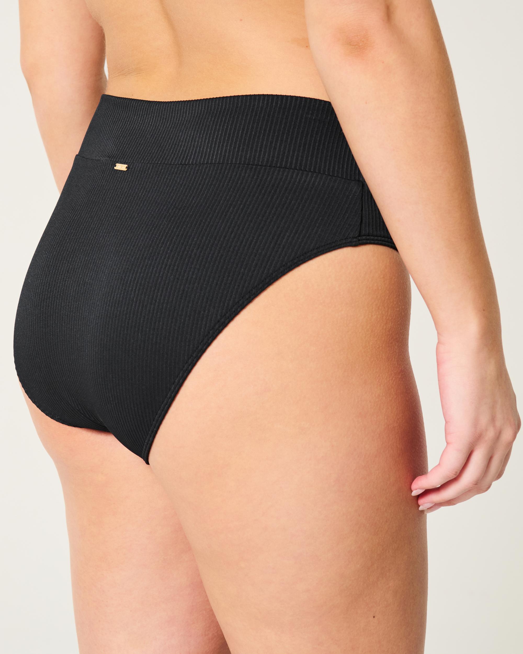 Ribbed High-Waist Bikini Bottom Product Image