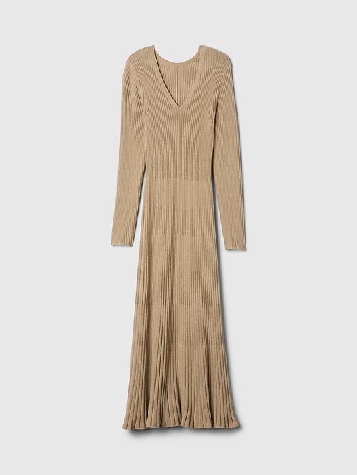 V-Neck Rib Maxi Sweater Dress Product Image