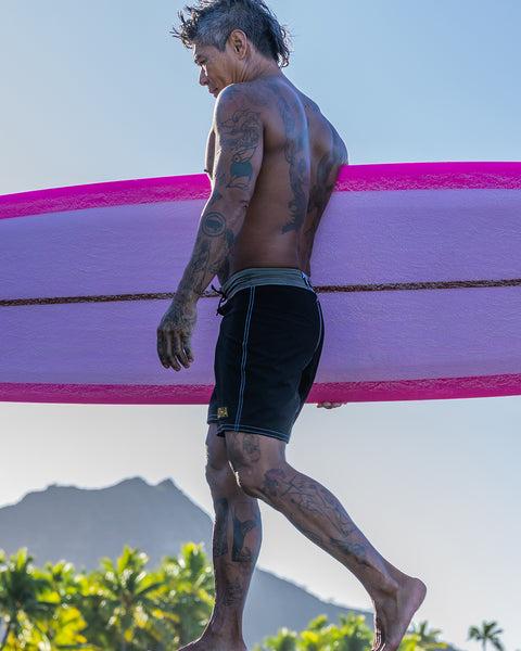 808 Boardshorts - Black Aloha Product Image