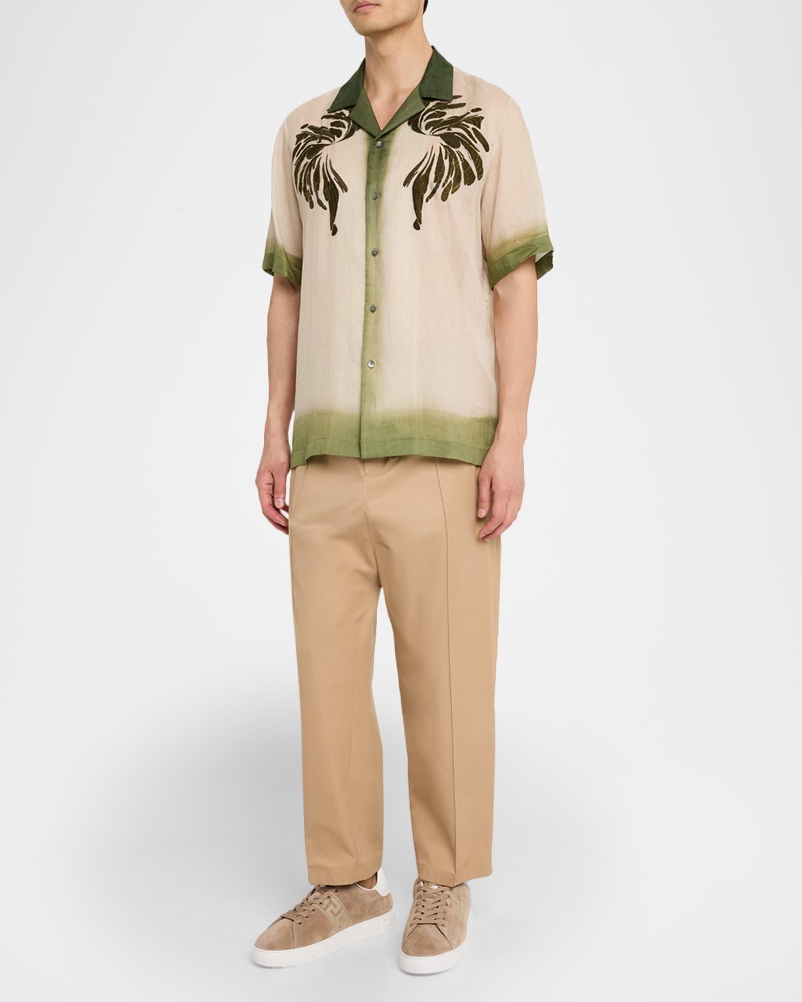 Men's La Greca Greek Key Suede Low-Top Sneakers Product Image