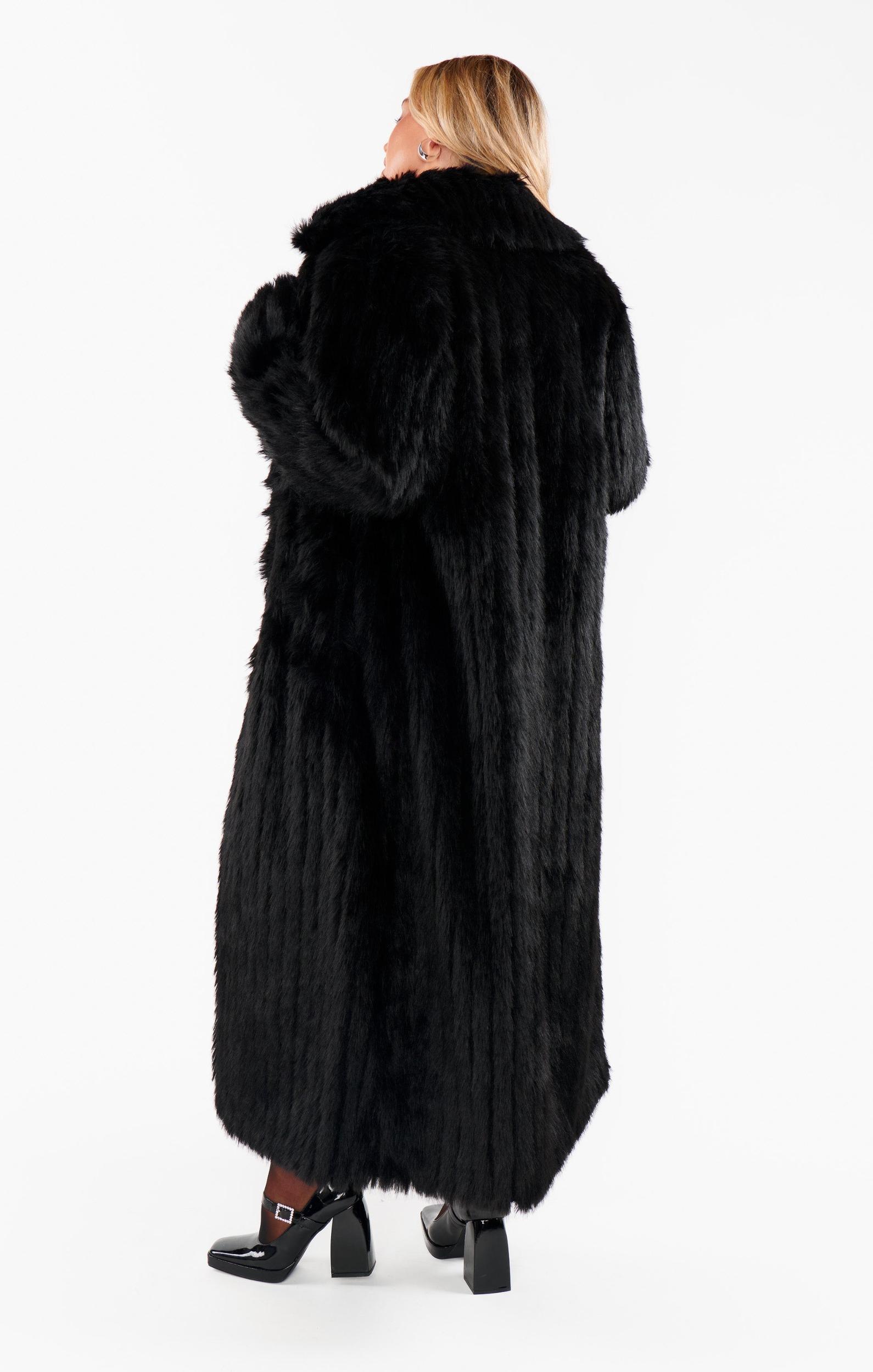 Plaza Coat ~ Black Faux Fur Product Image