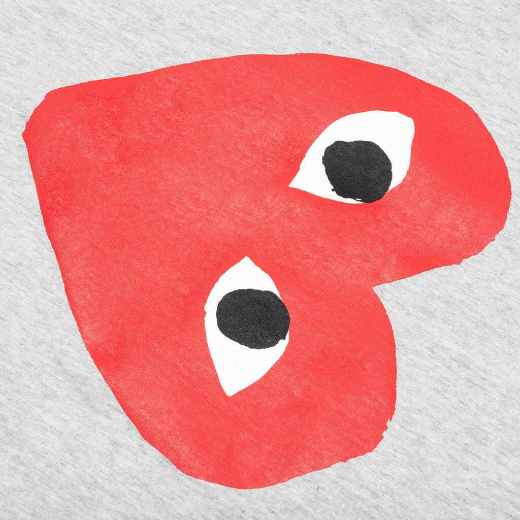 Women's Red Sideways Heart Tee - Grey Female Product Image