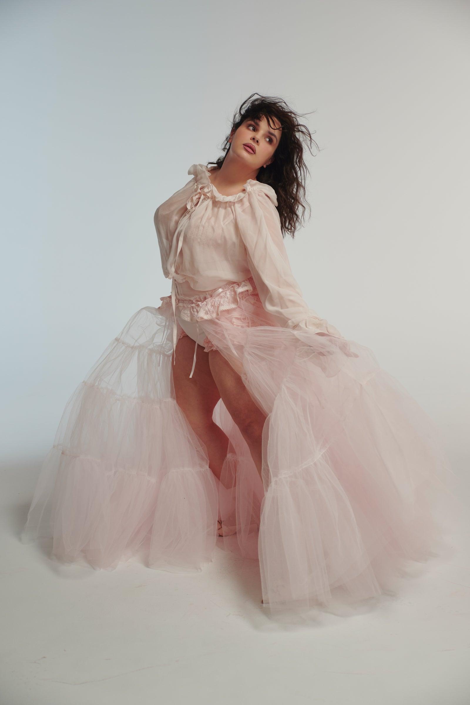 The Silk Blush Shakespeare Blouse Product Image