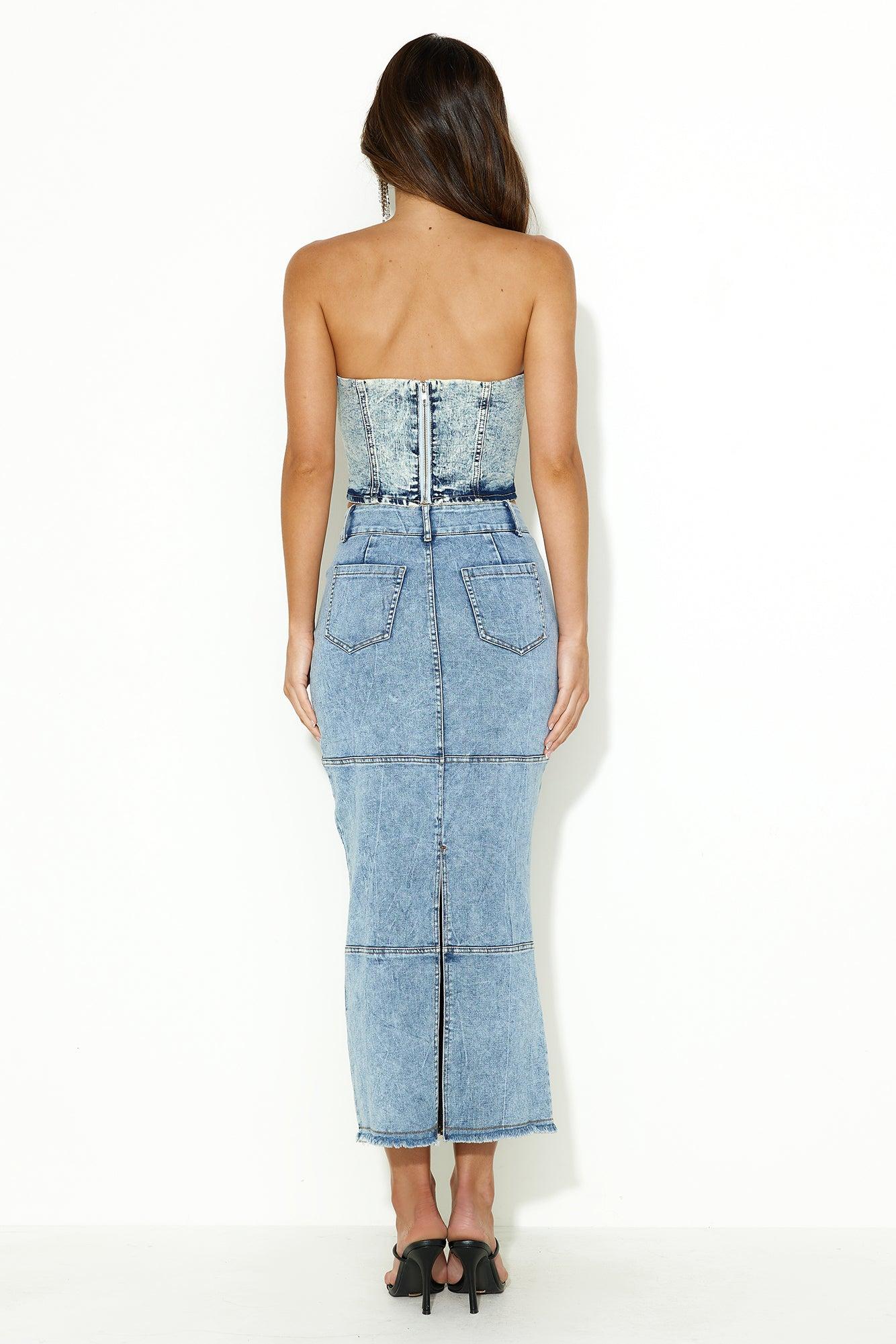 Festival Ready Crop Top Denim Product Image