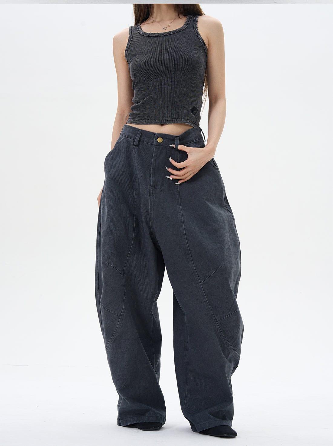 RT No. 12255 RECONSTRUCTED SCIMITAR BAGGY STRAIGHT PANTS Unisex Product Image
