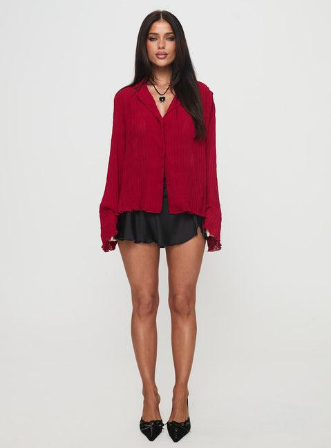 Selma Shirt Burgundy Product Image