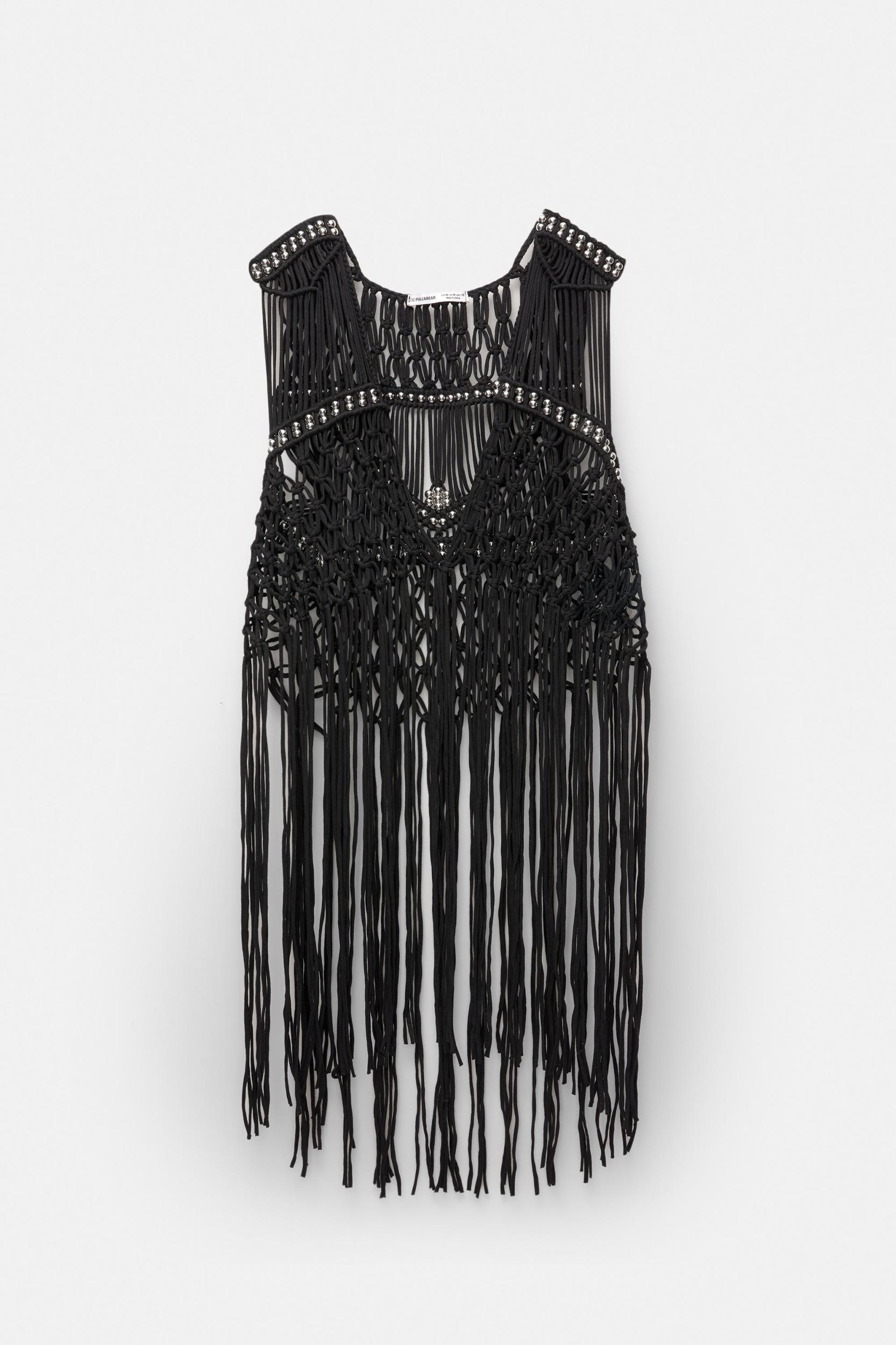 Beaded macramé vest Product Image