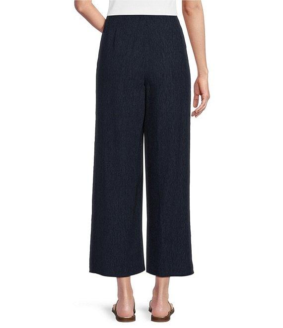 Eileen Fisher Crinkle Texture Plisse Wide Leg Ankle Pants Product Image