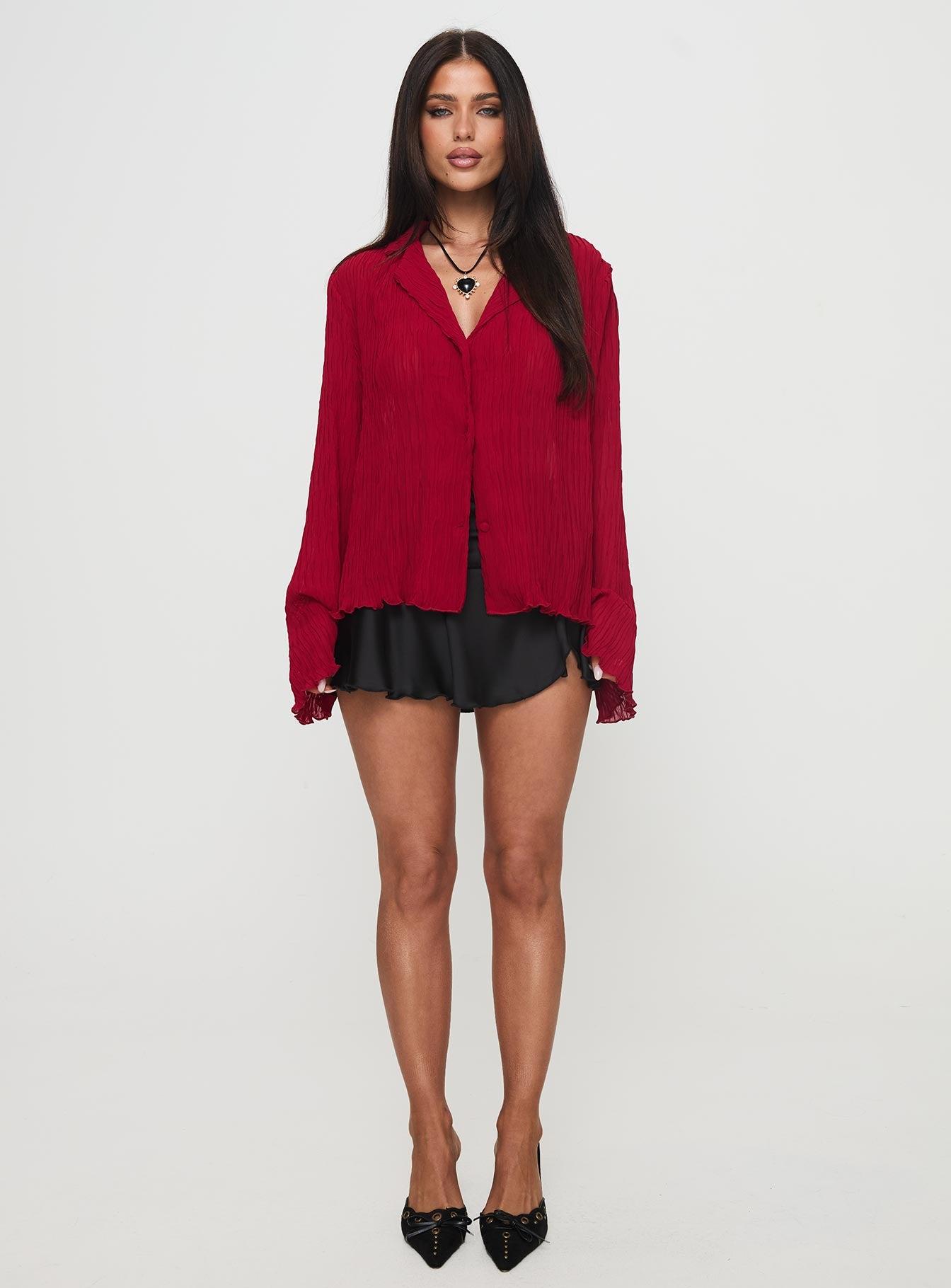 Selma Shirt Burgundy Product Image