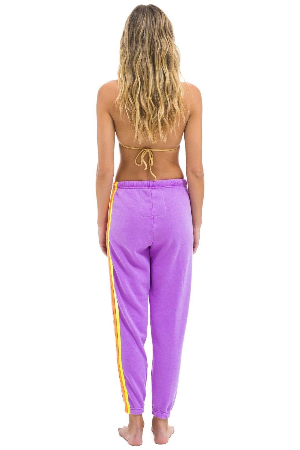 5 STRIPE SWEATPANTS - NEON PURPLE // NEON Female Product Image