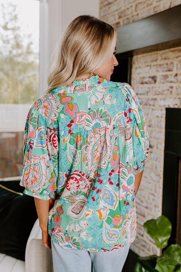 Chance Of A Lifetime Top in Green Product Image