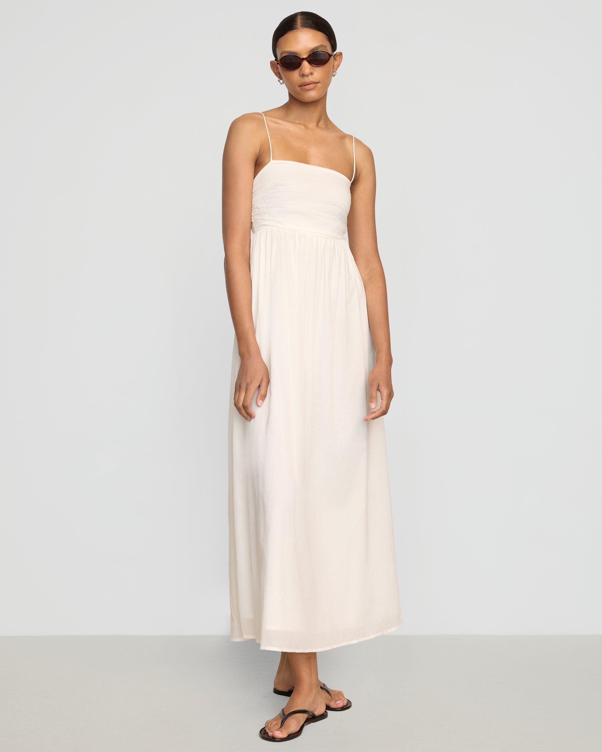 Aurora Ruched Organic Cotton Maxi Dress Product Image