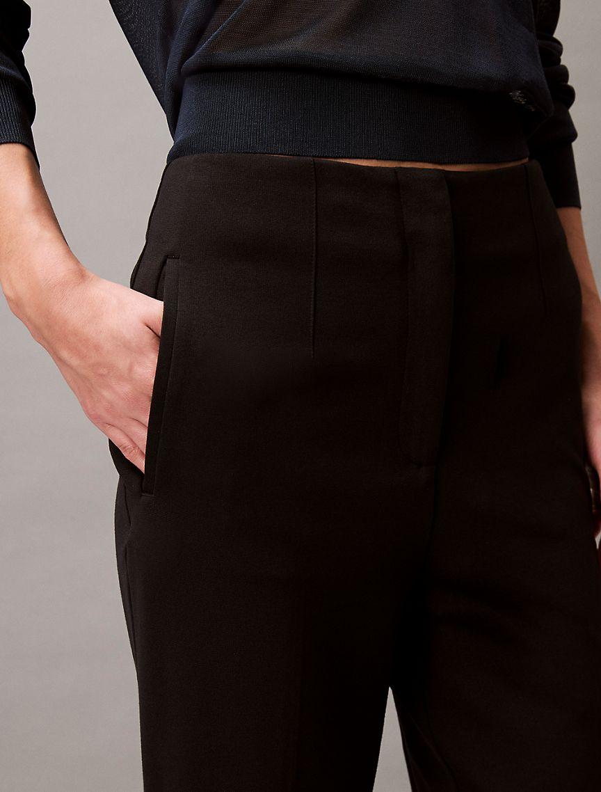 Ponte Cropped Straight Pants Product Image