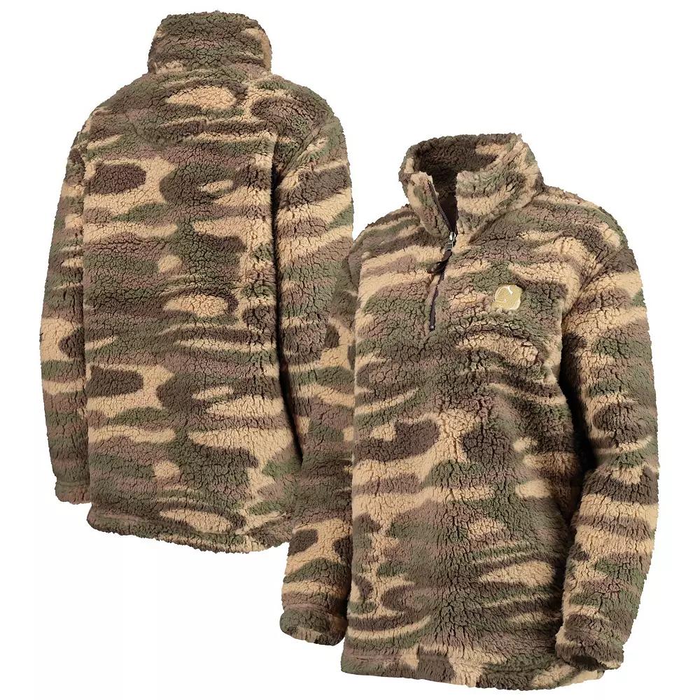 Women's G-III Sports by Carl Banks Camo Pittsburgh Penguins Sherpa Quarter-Zip Jacket,  Product Image