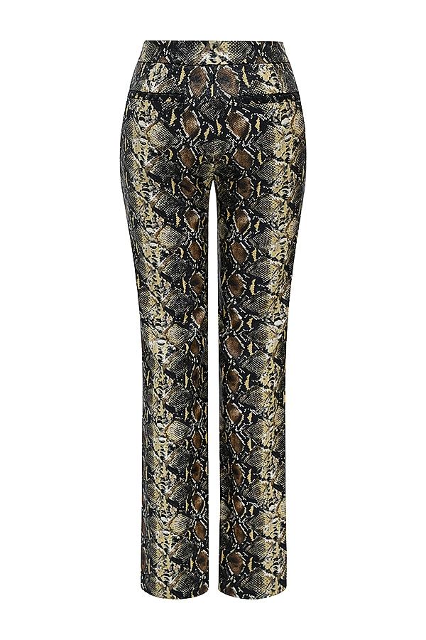 Serina  snake print vegan leather trousers Product Image