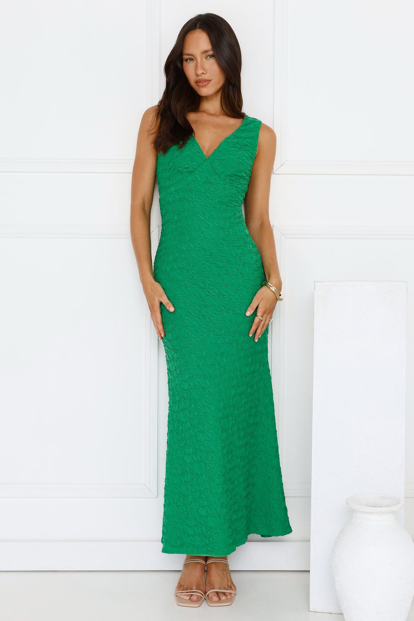 Diamond Delights Maxi Dress Green Product Image