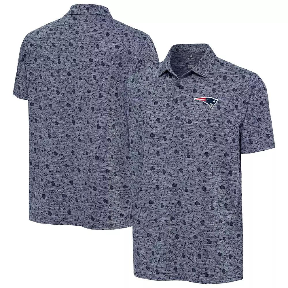 Men's Antigua Heather Navy Tennessee Titans Relentless Polo,  Product Image