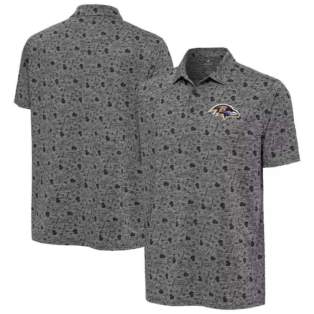 Men's Antigua Heather Navy Tennessee Titans Relentless Polo,  Product Image